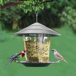 Jardim gazebo pendurado alimentador de pássaros selvagens recipiente ao ar livre com pendurar corda pet pássaro alimentação casa tipo alimentador de pássaros novo dropshipping - Image 1