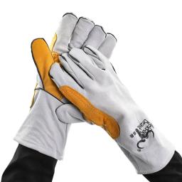 Luvas Longas De Pele De Ovelha Emendada, Equipamento De Proteção Individual, Luvas de Soldagem Anti-Escalda Anti-Escalda - Image 1