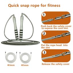 Corda de pular de velocidade crossfit, fio de aço para academia em casa, durável para homens, corda de pular rápida, perda de peso, equipamentos de treino esportivo - Image 3