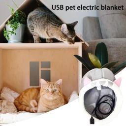 Lavável USB Aquecimento Cama para Animais de Estimação, Caverna aquecida com proteção contra superaquecimento, Aquecedor destacável para cães - Image 3