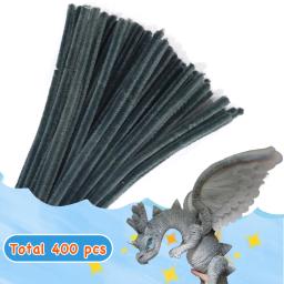 Chenille Hastes, Suprimentos Artesanais, A Granel para DIY Arte e Artesanato Projetos, Presente Criativo, 4 Cores Sortidas, 400 Peças - Image 2