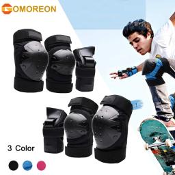 GOMOREON-Joelheiras para Crianças e Adultos, Cotoveleiras, Equipamento de Proteção, Skate, Roller, Patinação, Ciclismo, BMX, Bicicleta, 6 peças - Image 1