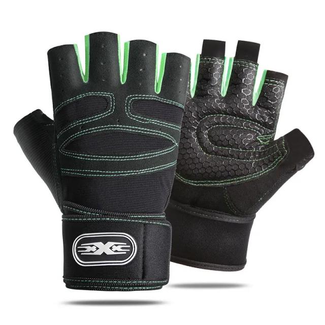Luvas de Fitness Metade Dedo para Ciclismo e Treino: Equipamento Esportivo Masculino e Feminino com Proteção para Pulsos e Levantamento de Peso