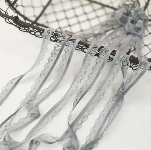 Fita Elástica Cinza de 15mm para Laços - 10 Metros de Guarnição DIY para Artesanato e Decoração de Casamentos