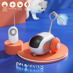 Brinquedo interativo inteligente do carro para o gato, bola de rolamento automática, controle remoto, acessórios de interior, Pet Kitten Suprimentos - Image 1