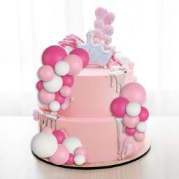 Conjunto de 30 bola-como bolo picaretas, decoração suprimentos para festa de aniversário, casamento, rosa, branco, rosa escuro - Image 3