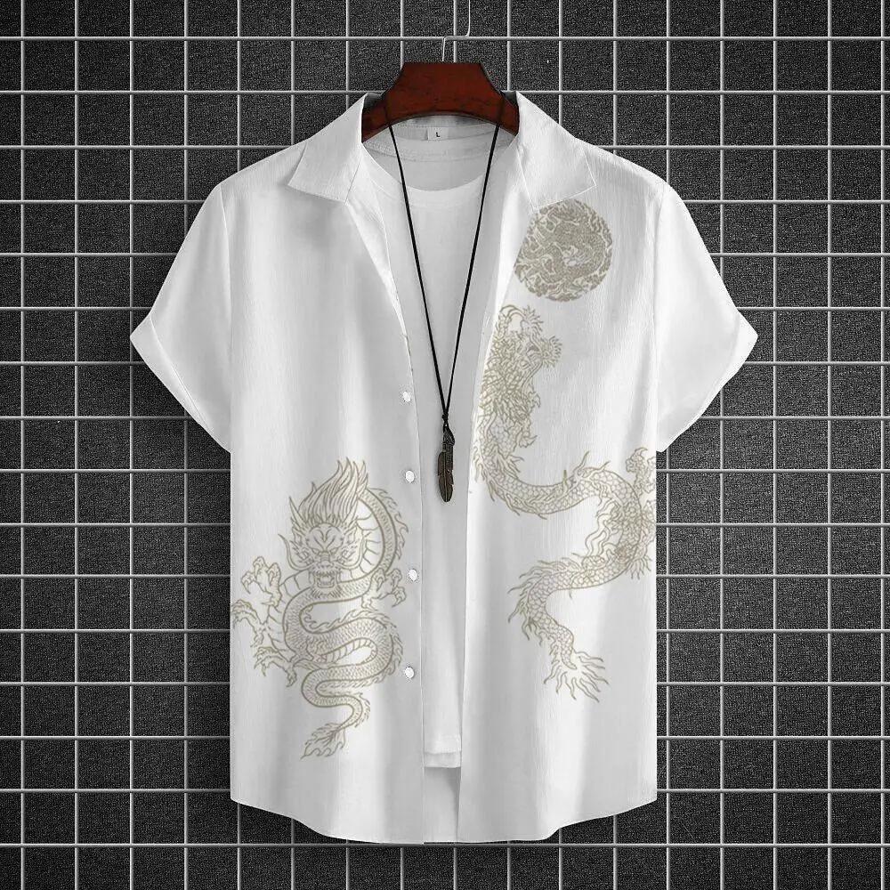 Graphic Dragon, manga curta masculina, camisas da moda casual, tops de verão, blusa masculina, streetwear, camisas 3D, 2024 - Image 1