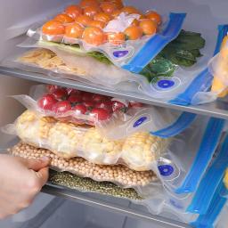 Saco aferidor a vácuo reutilizável para cozinha, Armazenamento de alimentos, Zipper Bag, Bomba de válvula de ar, Manutenção fresca, legumes, carne, lanche - Image 4