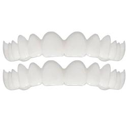 Protetor bucal para cobertura dos dentes, ajuste confortável, branco, simulação falsa, prótese de folheado superior, fácil de usar, kit leve estético, 2 unid por conjunto, 2024 - Image 1