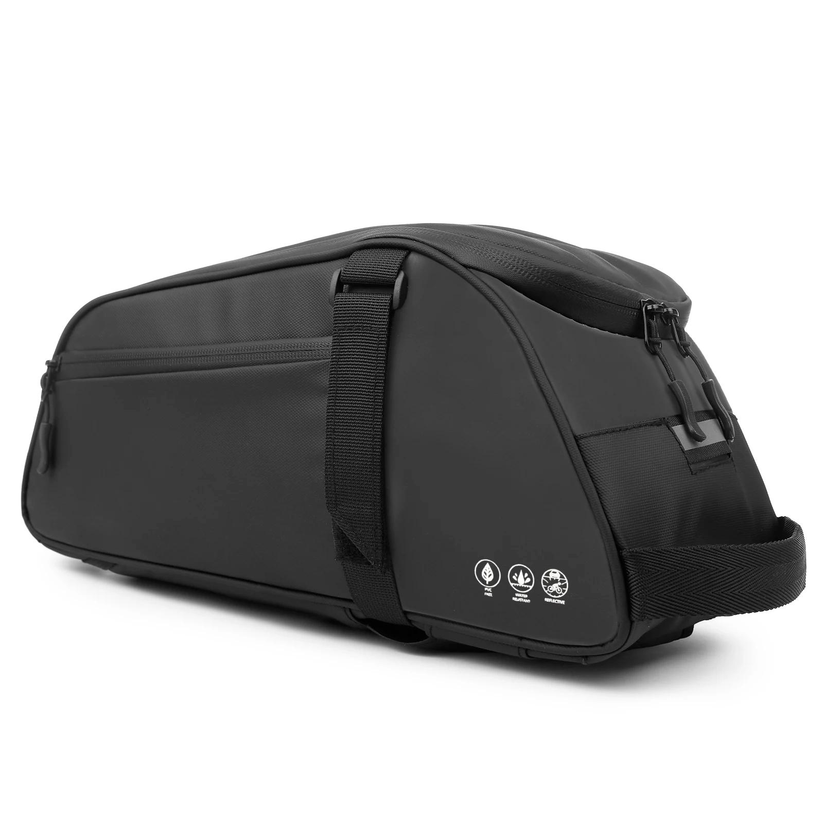 Waterproof bicicleta traseira Rack Bag, portador da bicicleta, ciclismo traseira Rack, bolsa de ombro, PU, grande capacidade, montanha bicicleta Bag, MTB - Image 1