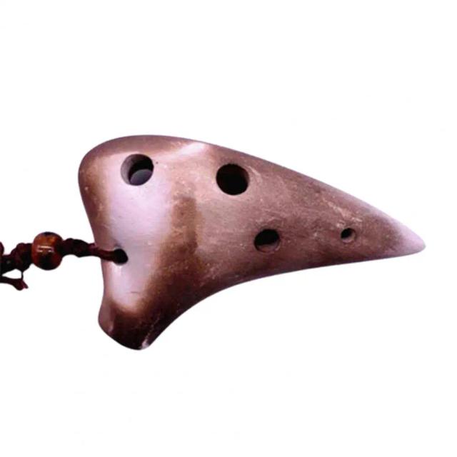 Ocarina de Cerâmica Profissional com 6 Buracos para Amantes da Música - Mini Instrumento Musical com Cordão Inclusivo