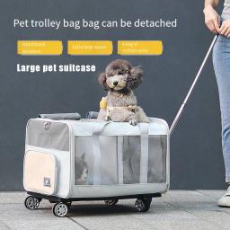 Portador de animais portátil com dois compartimentos, gaiola do carro, Pet Trolley Box, isolado, extragrande, portátil Dog Bag, Cat Bag, respirável, leve para transportar - Image 1
