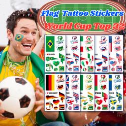 Bandeira Nacional Tatuagem Adesivos, Jogos de Maratona, Mundo De Futebol, Top 32, Festa, Adesivos Temporários, Fãs, 2Pcs - Image 1