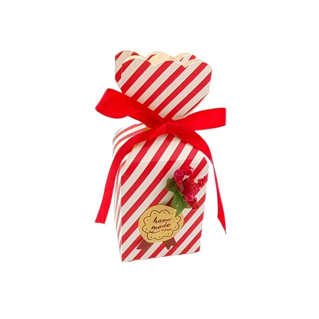 Caixas de Presente Artesanais em Forma de Fishtail para Bebês - 10 Peças de Decoração Floral com Fita para Festas e Casamentos