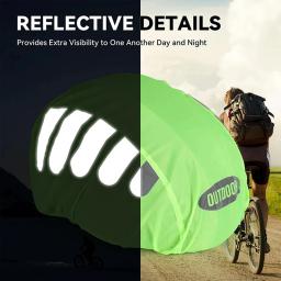 1 pçs chapéu de equitação capacete de bicicleta de estrada de montanha com tira reflexiva impermeável e à prova de vento capa de capacete de bicicleta - Image 5
