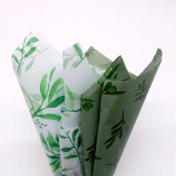 Padrão de Folha Verde Papel De Tecido, Perfeito para Embrulho, Artesanato DIY, Decorações De Festa De Casamento, 50x35cm, 20 Folhas - Image 2