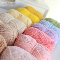 2 ply 100% poliéster Fio Chenille Fios Mão Malha De Veludo Crochet Fio Linha de tricô Para Needlework boneca Sweater Hat - Image 3