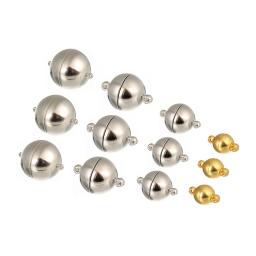 Fortes fechos magnéticos para fazer jóias, forma de bola redonda, conectores de fivela final, pulseira DIY e colar Descobertas, 5 conjuntos por lote - Image 4