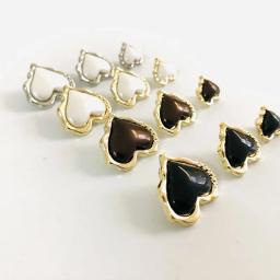 Botão de metal em formato de coração, strass brilhante para decoração de roupas, projeto de artesanato, suprimentos para costura, acessórios, 10 peças - Image 4
