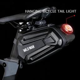 SELVAGEM HOMEM-Saco De Sela De Bicicleta Impermeável Traseira, Shell Duro, Acessórios De Ciclismo, Pode Ser Pendurado, Luzes Traseiras, 1.2L - Image 5