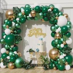 Arco do balão Set para decoração de festa, selva, Wildlife Park, aniversário e Carnaval, dia de São Patrício, verde, 105PCs - Image 1