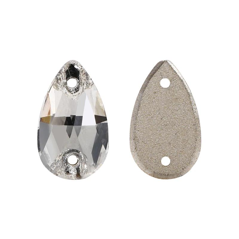 Gota Sew On Rhinestone Flat Back Contas de vidro, Strass para costura, enfeite Applique para roupas DIY, vestido e chapéus - Image 1