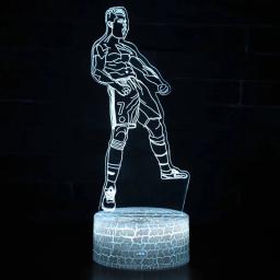 Magiclux-lâmpada led com ilusão 3d, modelo de futebol ronaldo, luzes noturnas para decoração do quarto das crianças, presente criativo - Image 2