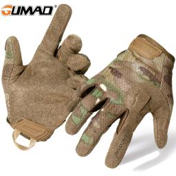 Camuflagem tático dedo completo luvas para homens, luvas, tela de toque, airsoft esportes, equitação, caça, caminhadas, bicicleta, ciclismo, paintball - Image 1