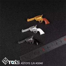 ASTOYS-Tricolor Oeste Cowboy Revólver Arma Toy Modelo, Action Figure Corpo, Escala 1:6, P18520, AS040, 12" - Image 2