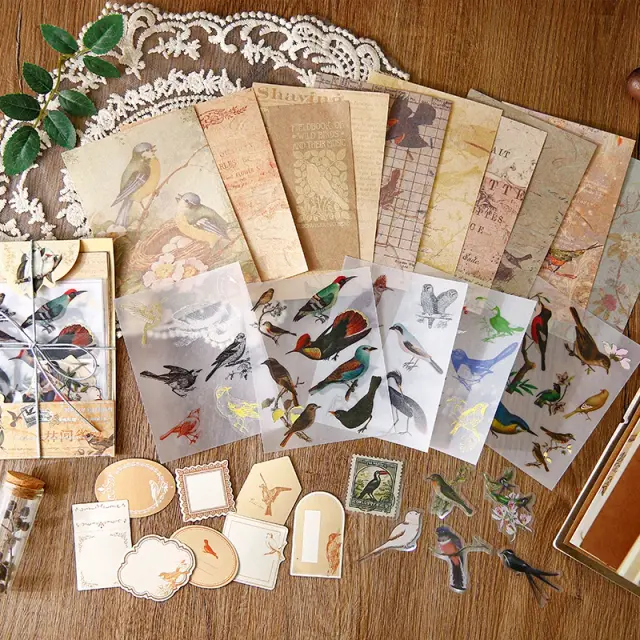 Kit de 30 Adesivos Vintage para Scrapbooking e Decoração Diy