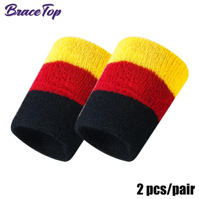 Suporte de Pulso Bracetop para Esportes - Par com Faixa de Suor Ideal para Tênis, Basquete e Fitness