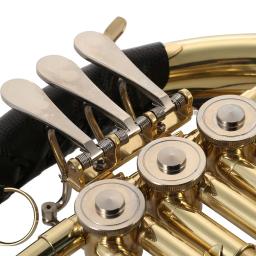 Single French Horn com Carry Case, 3 chaves, latão, laca dourada, Single-Row Split, instrumento de sopro, Cupronickel bocal, Bb - Image 4