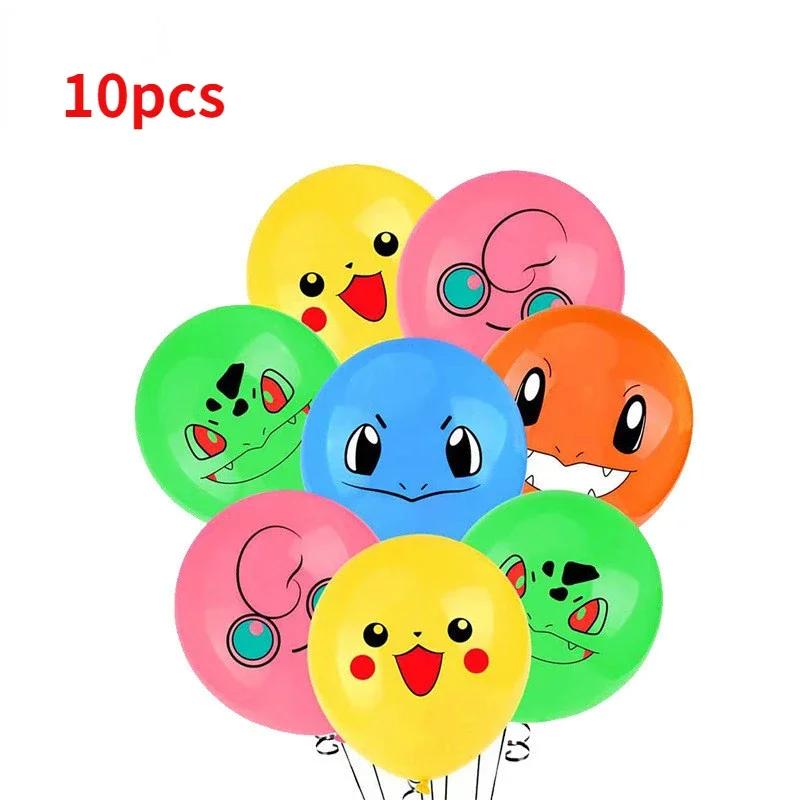 8 pçs pokemon balões decoração aniversário sonho tema festa de aniversário decoração pikachu balão 10 polegada conjunto chá de fraldas suprimentos brinquedos - Image 1