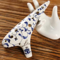 Azul branco cerâmica ocarina 12 buracos alto c tom ac af ag sf sg sc bc zelda ocarina de tempo instrumento musical profissional presente - Image 1