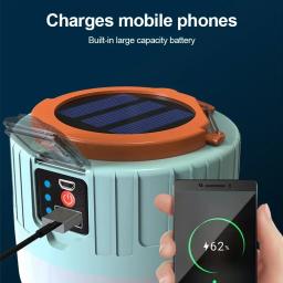 Solar LED Camping Lanternas com controle remoto, lanterna recarregável, impermeável, tenda ao ar livre Luz, Power Bank - Image 2