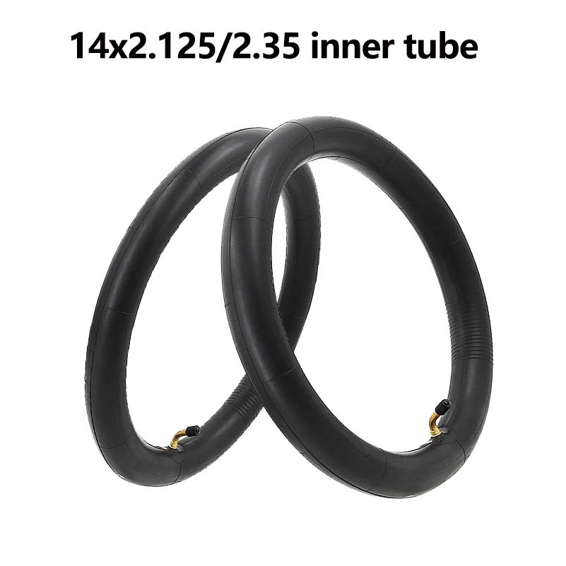Tubo interno de borracha 14x2.125/2.35 com haste de válvula dobrada para pneus de bicicleta, acessório de peças de bicicleta elétrica - Image 1