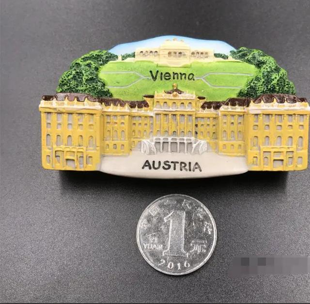 Venda quente mais novo áustria vienne salzburg resina estéreo 3d magnético geladeira ímãs lembranças criativas quadro branco adesivo