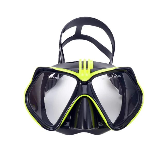 Máscara de Mergulho Profissional com Óculos de Natação e Snorkel Seco para GoPro e Câmeras Esportivas Subaquáticas