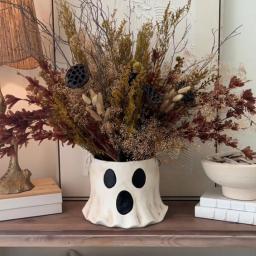 Cute Ghost Design Flower Pot, Suculento Pot, Dia das Bruxas, plantador, estatueta, ornamentos, decoração para pátio, varanda - Image 1