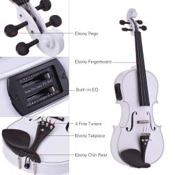 Quente tamanho completo 4/4 acústico violino elétrico de madeira maciça corpo fingerboard pegs tailpiece ombro resto 4/4 arco violino conjunto - Image 3