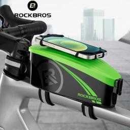 Rockbros bolsa com suporte para celular, acessório para bicicleta de 4 a 6.5 polegadas, capa dura, resistente à chuva, mtb - Image 1