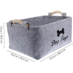 Leve Felt Pet Toy Box, Cesta de armazenamento para cães, Organizador de peito para brinquedos, cobertores, trelas, comida - Image 2