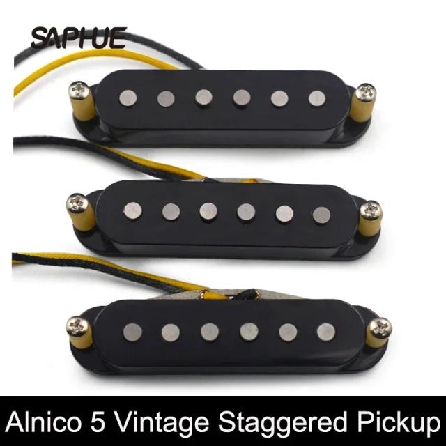 Captador de Guitarra Elétrica Artesanal Estilo ST Staggered Vintage com Som FD69 Alnico 5 e Resistência de 5.9K