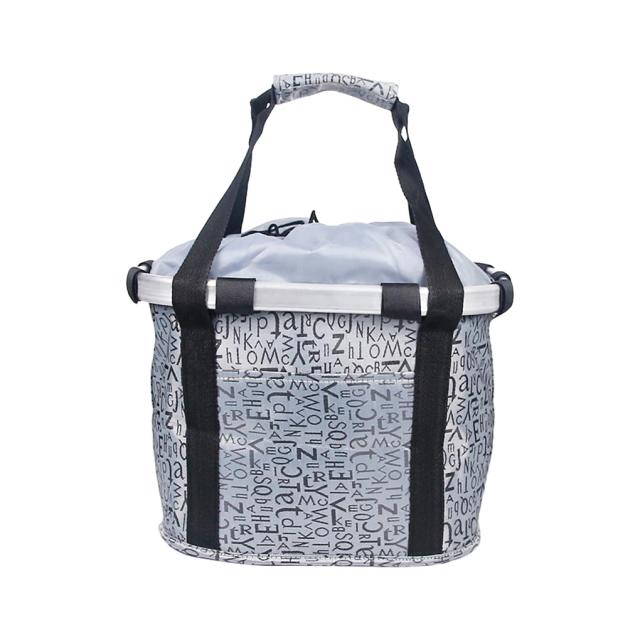 Cesta Frontal Impermeável para Bicicletas com Estampa Floral em Preto e Branco e Instalação Rápida e Prática