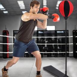 Saco de boxe com suporte de altura ajustável saco de boxe com luvas conjunto de fitness estável brinquedo esportivo para crianças de 3 a 10 anos meninos meninas - Image 2