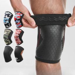 1 pçs 7mm neoprene joelheiras para levantamento de peso compressão joelheira suporte para agachamentos crossfit treinamento treino - Image 2