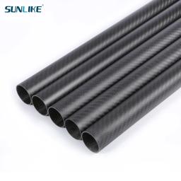 1 pces comprimento 1000mm od10mm 20mm 30mm 40mm sarja matte 3k 100% tubo de fibra carbono - Image 1