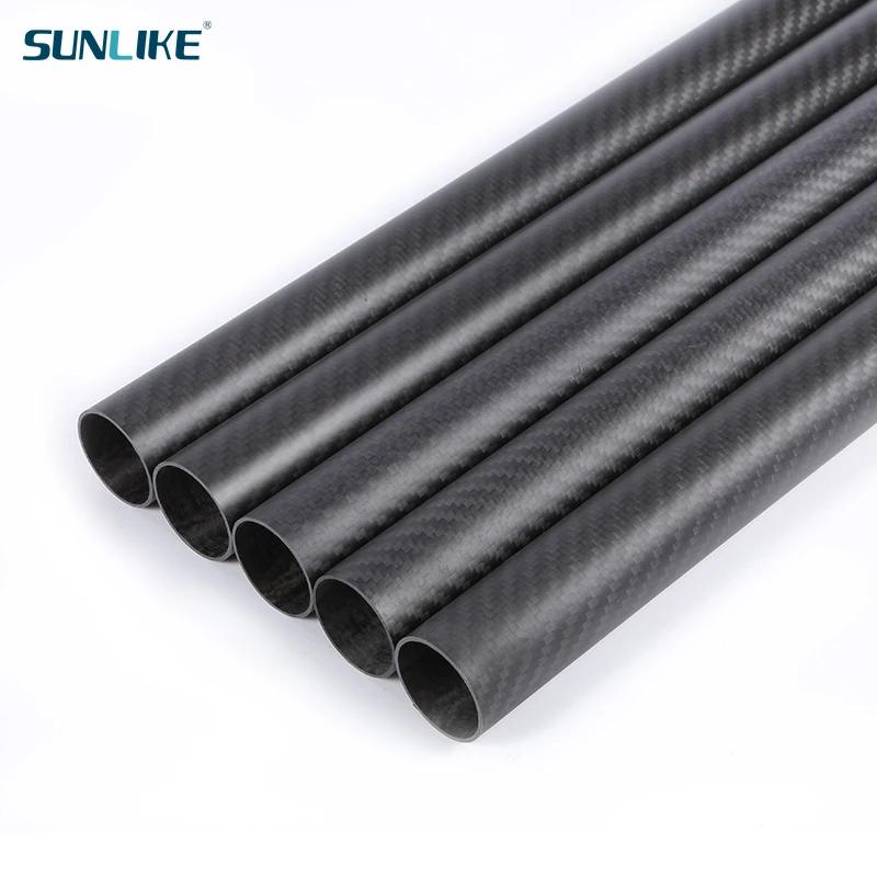 1 pces comprimento 1000mm od10mm 20mm 30mm 40mm sarja matte 3k 100% tubo de fibra carbono - Image 1