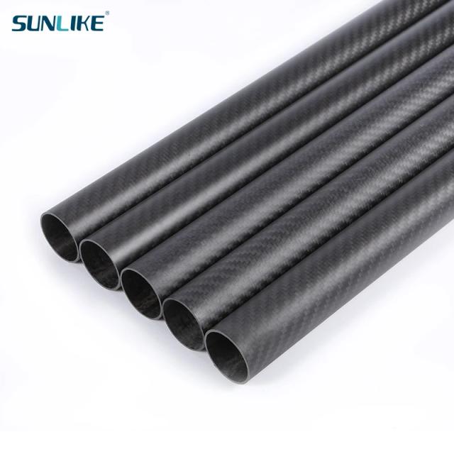 Tubo de Fibra de Carbono 1000mm com Diâmetro de 10mm e Acabamento Matte 3K em Várias Espessuras