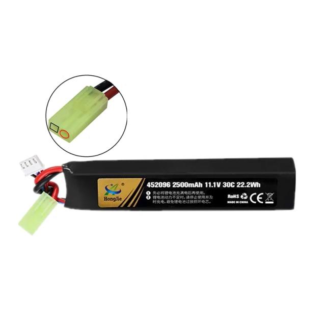 Bateria Lipo 11.1V 2500mAh 30C com Carregador Tamiya Plug para Pistolas de Água e Airsoft